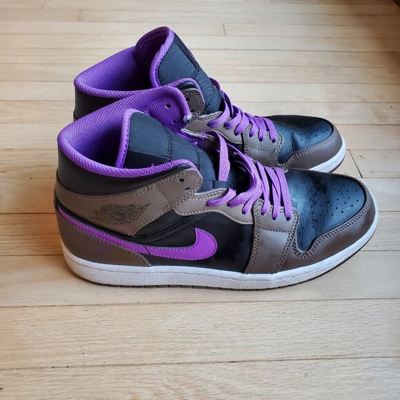 Nike Air Jordan 1 Mid "Purple Mocha" Palomino - Sz 9.5 (DQ8426-215) - Picture 2 of 6
